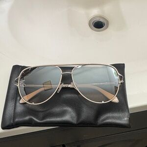 Quay Australia Silver Aviator Sunglasses